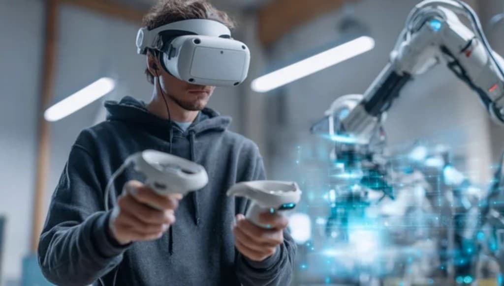 VR simulation training with industrial robotics and digital interface