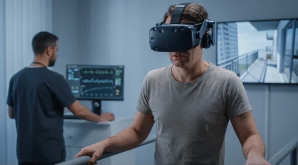 Medical VR simulation training with clinical monitoring
